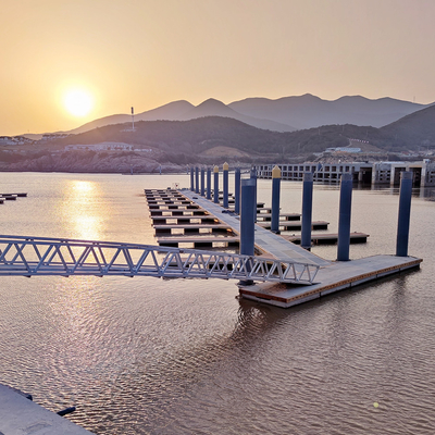 Marine Aluminum Dock Gangway Aluminum Alloy Frame HDPE Modular Pontoon
