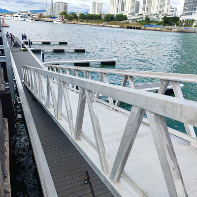 Marine Aluminum Dock Gangway Aluminum Alloy Frame HDPE Modular Pontoon