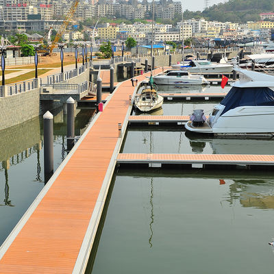 Durable Aluminum Alloy Floating Dock With Mooring Cleats And WPC Decking And LLDPE Floats Marina Floating Pontoon